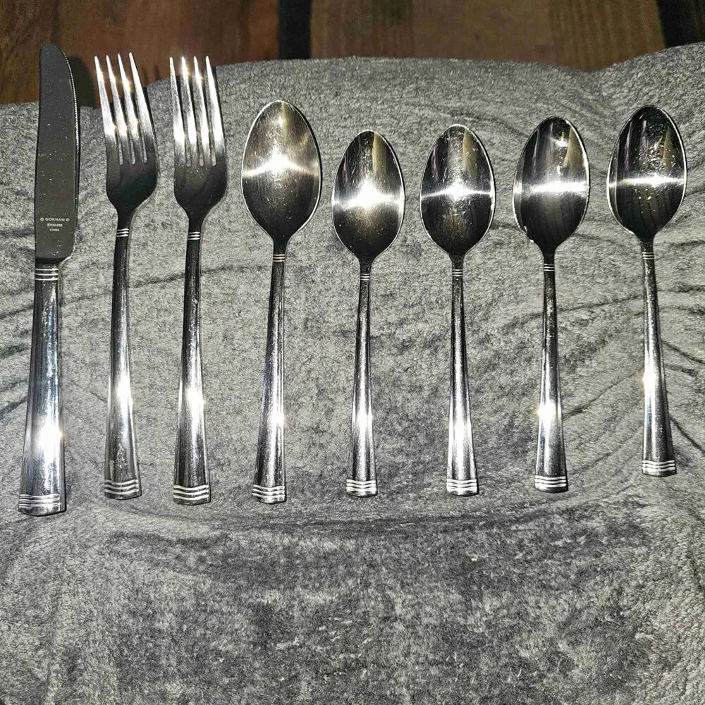 Gorham Stainless 18/10 Silverware Lot 8 Pieces Forks Spoons Knife‎ Flatware
